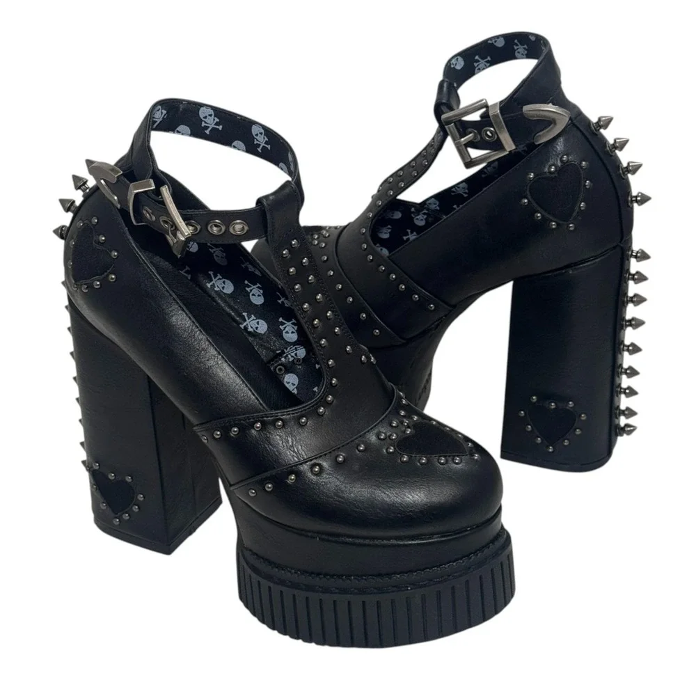 Lamoda she's so special SPIKED platform heels Dolls Kill Goth Edgy Sexy Size 8 - Picture 2 of 11